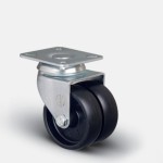 Колесо аппаратное сдвоенное поворотное 50 мм ( ET01 MKM 50 ), диск-полипропилен черное ET01-MKM-50