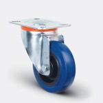 Колесо эластичная синяя резина поворотное 125 мм диск-полиамид (EM 01 ZMRm 125) EM01-ZMRm-125